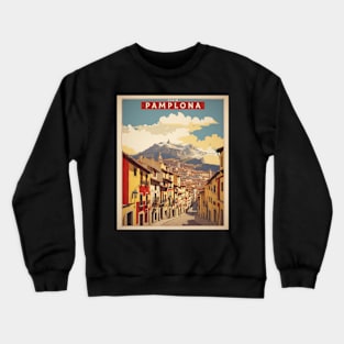 Pamplona Spain Travel Tourism Retro Vintage Crewneck Sweatshirt